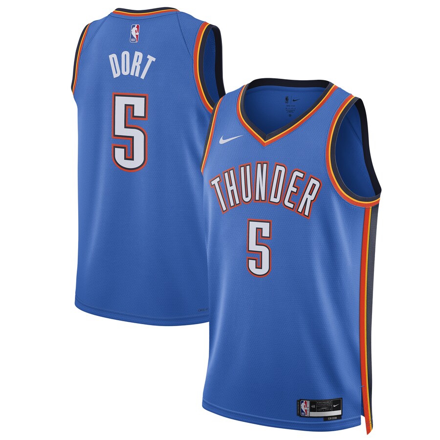 Unisex Oklahoma City Thunder Luguentz Dort Nike Blue Swingman Player Jersey - Icon Edition - Ujersey NHL