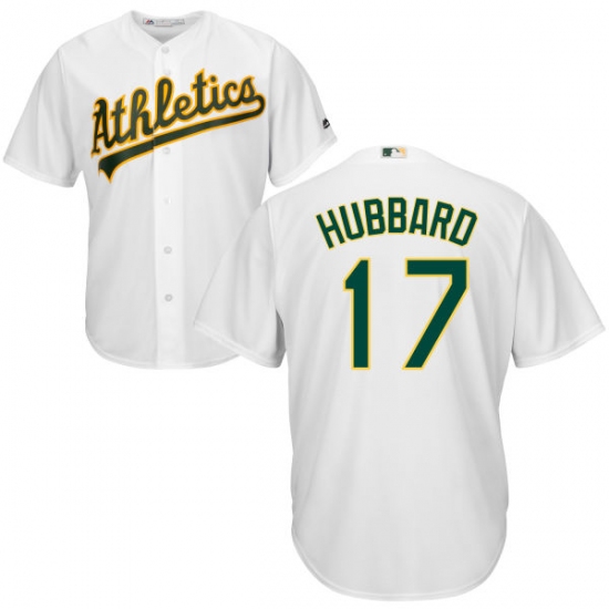 Youth Majestic Oakland Athletics #17 Glenn Hubbard Replica White Home Cool Base MLB Jersey - Ujersey