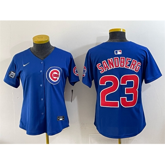 Youth Chicago Cubs #23 Ryne Sandberg Royal 'Ryne Sandberg Tribute' Vapor Limited V2 Stitched Baseball Jersey - Ujersey