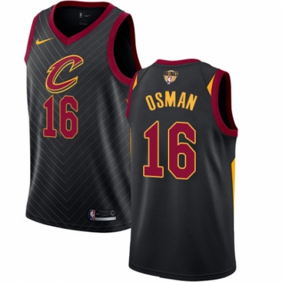 Men's Nike Cleveland Cavaliers #16 Cedi Osman Swingman Black 2018 NBA Finals Bound NBA Jersey Statement Edition - Ujersey