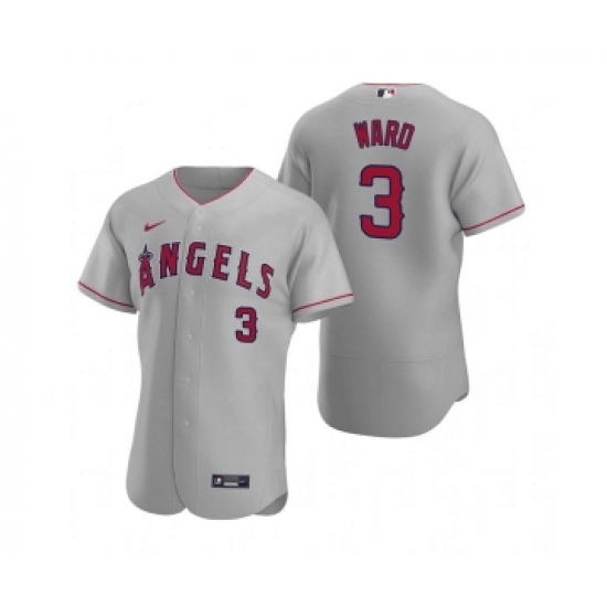 Men's Los Angeles Angels #3 Waylor Ward Grey Flex Base Stitched Jersey - Ujersey