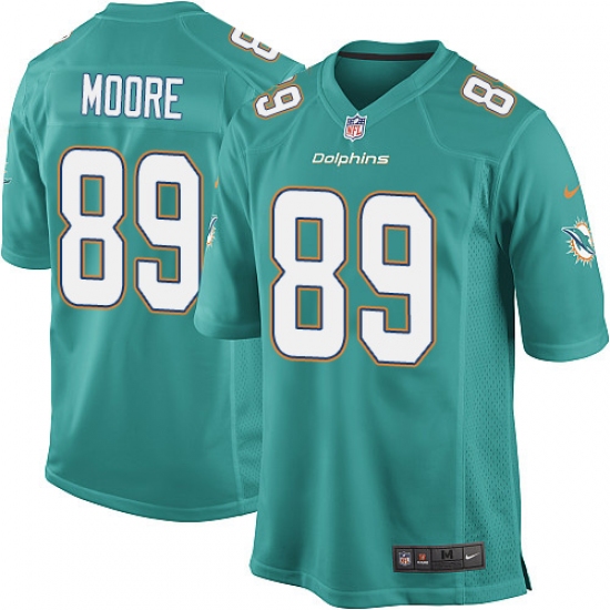 Youth Nike Miami Dolphins #89 Nat Moore Game Aqua Green Team Color NFL Jersey - Ujersey