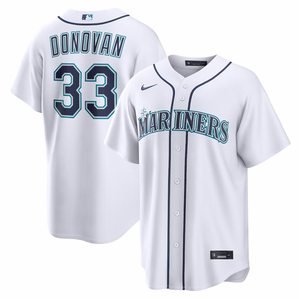 Men's Seattle Mariners Brendan Donovan Nike White Home Replica Jersey - Vujersey Los Angeles Rams