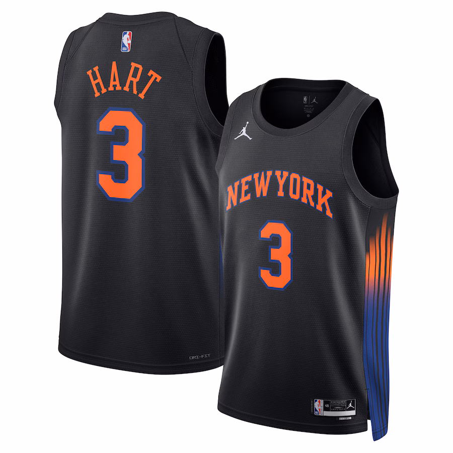 Unisex New York Knicks Josh Hart Jordan Brand Black Swingman Jersey - Statement Edition - Ujersey NHL