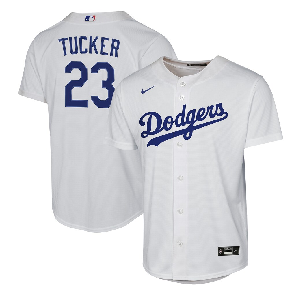 Youth Los Angeles Dodgers Kyle Tucker Nike White Home Replica Jersey