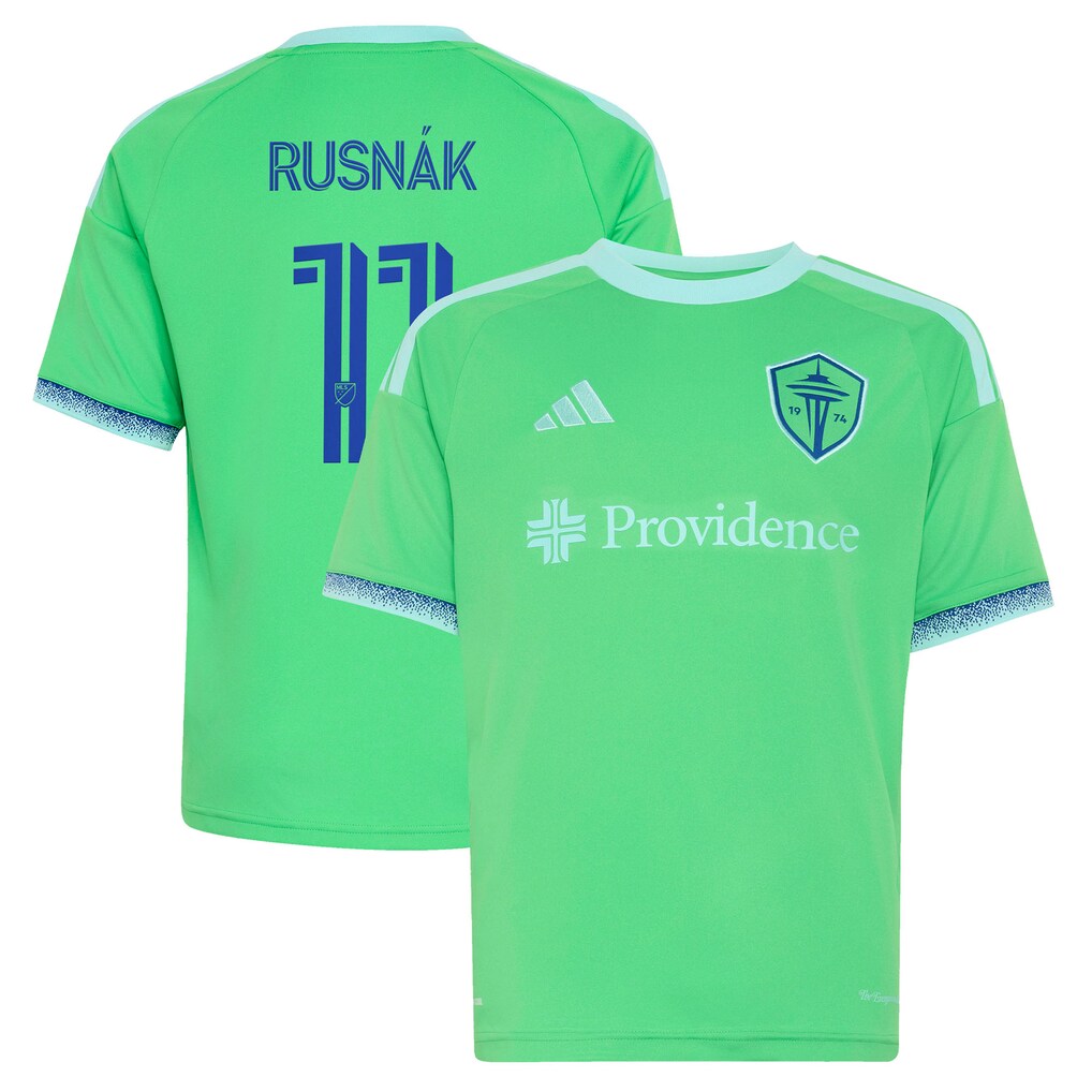 Youth Seattle Sounders FC Albert Rusnak adidas Rave Green The Evergreen State Kit Replica Jersey - Ujersey