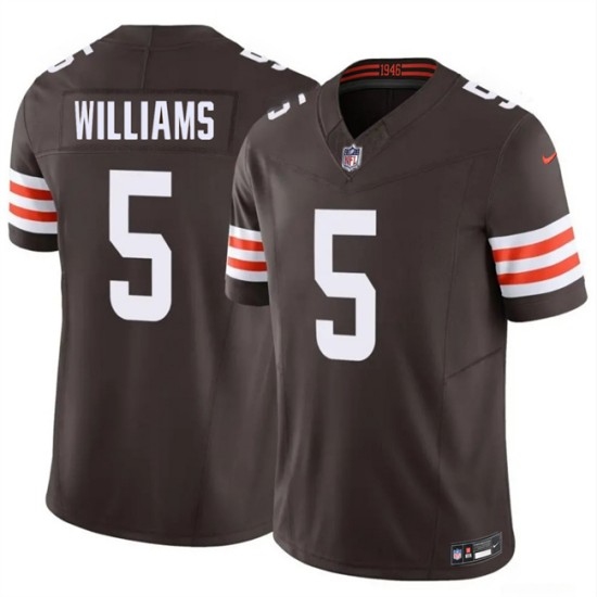Men's Cleveland Browns #5 Quincy Williams Brown 2026 F.U.S.E. Vapor Limited Stitched Football Jersey - Ujersey