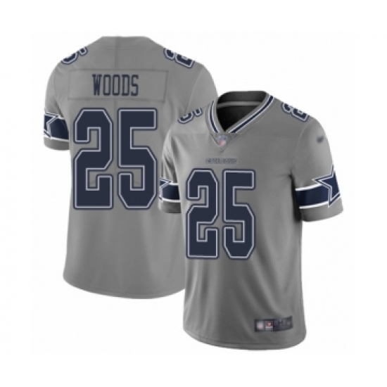 Men's Dallas Cowboys #25 Xavier Woods Limited Gray Inverted Legend Football Jersey - Ujersey