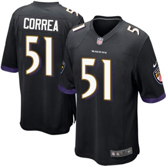 Men's Nike Baltimore Ravens #51 Kamalei Correa Game Black Alternate NFL Jersey - Ujersey