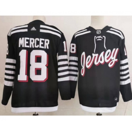 Men's New Jersey Devils #18 Dawson Mercer adidas Black 2021-22 Alternate Primegreen Authentic Pro Player Third Jersey - Ujersey