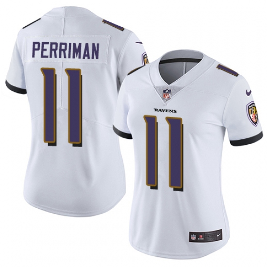 Women's Nike Baltimore Ravens #11 Breshad Perriman White Vapor Untouchable Limited Player NFL Jersey - Ujersey