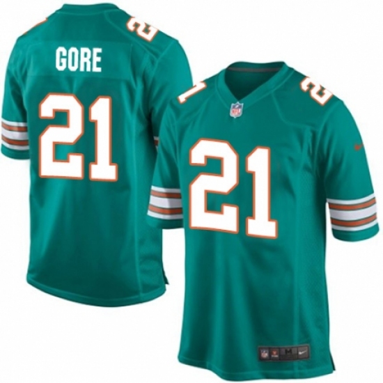 Men's Nike Miami Dolphins #21 Frank Gore Game Aqua Green Alternate NFL Jersey - Ujersey