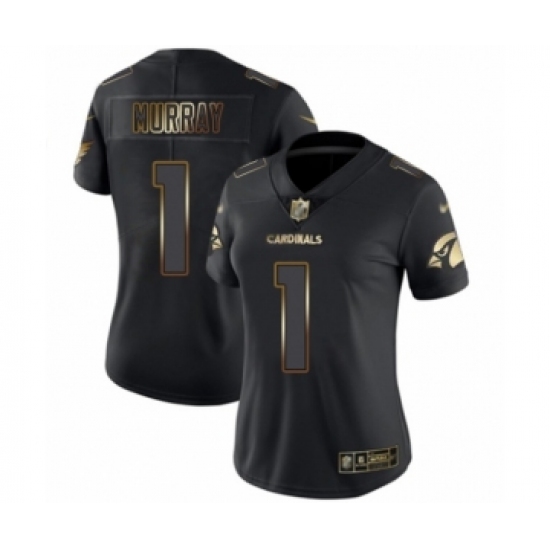 Women's Arizona Cardinals #1 Kyler Murray Limited Black Gold Vapor Untouchable Football Jersey - Ujersey