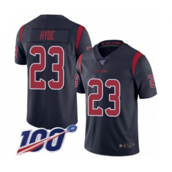 Men's Houston Texans #23 Carlos Hyde Limited Navy Blue Rush Vapor Untouchable 100th Season Football Jersey - Ujersey