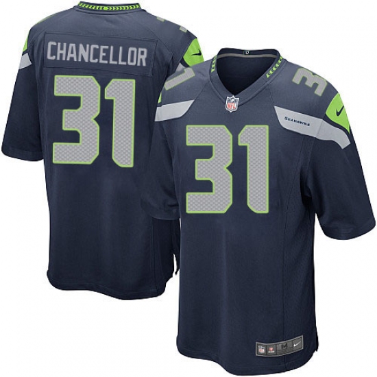 Men's Nike Seattle Seahawks #31 Kam Chancellor Game Steel Blue Team Color NFL Jersey - Ujersey