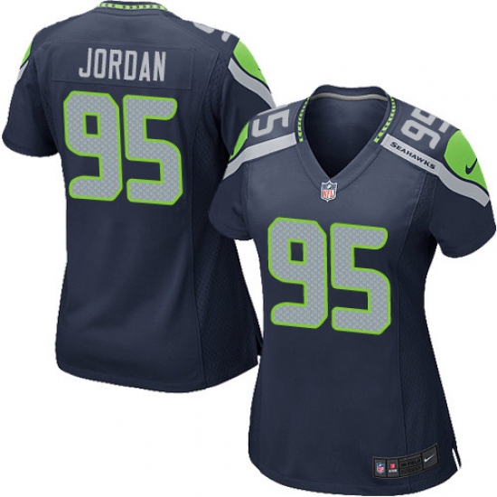 Women's Nike Seattle Seahawks #95 Dion Jordan Game Steel Blue Team Color NFL Jersey - Ujersey