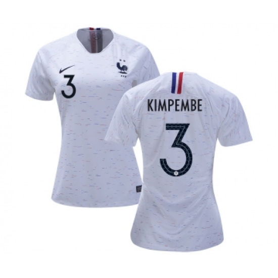 Women's France #3 Kimpembe Away Soccer Country Jersey