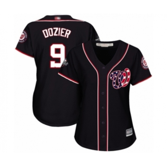 Women's Washington Nationals #9 Brian Dozier Authentic Navy Blue Alternate 2 Cool Base 2019 World Series Bound Baseball Jersey - Ujersey
