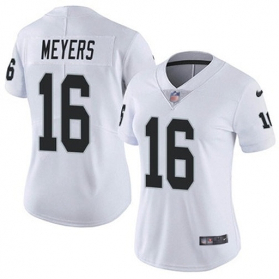 Women Las Vegas Raiders #16 Jakobi Meyers White 2023 F U S E With John Madden Patch Vapor Limited Stitched Football Jersey - Ujersey