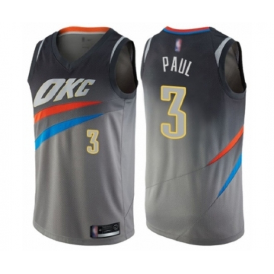 Youth Oklahoma City Thunder #3 Chris Paul Swingman Gray Basketball Jersey - City Edition - Ujersey