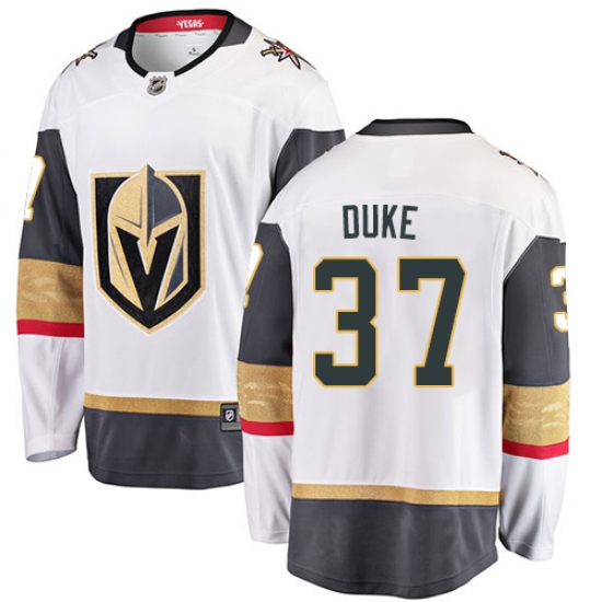 Youth Vegas Golden Knights #37 Reid Duke Authentic White Away Fanatics Branded Breakaway NHL Jersey - Ujersey