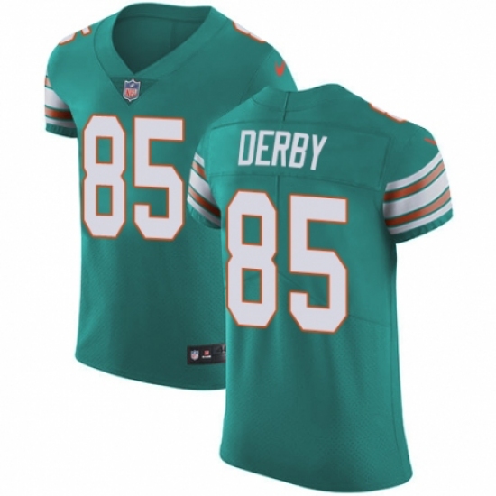 Men's Nike Miami Dolphins #85 A.J. Derby Aqua Green Alternate Vapor Untouchable Elite Player NFL Jersey - Ujersey