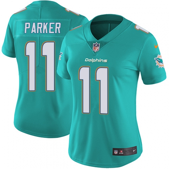 Women's Nike Miami Dolphins #11 DeVante Parker Elite Aqua Green Team Color NFL Jersey - Ujersey
