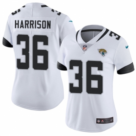Women's Nike Jacksonville Jaguars #36 Ronnie Harrison White Vapor Untouchable Elite Player NFL Jersey - Ujersey
