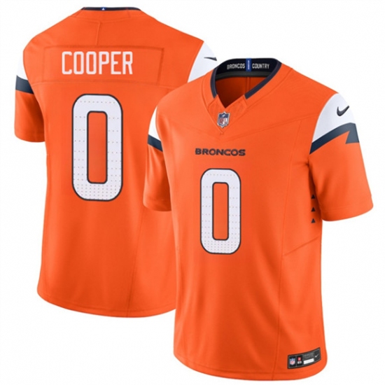 Men's Denver Broncos #0 Jonathon Cooper Orange 2025 F.U.S.E. Vapor Limited Football Stitched Jersey - Ujersey
