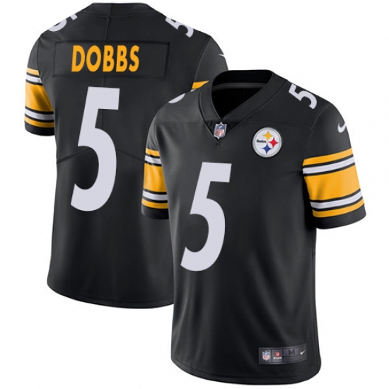 Youth Nike Pittsburgh Steelers #5 Joshua Dobbs Black Team Color Vapor Untouchable Limited Player NFL Jersey - Ujersey