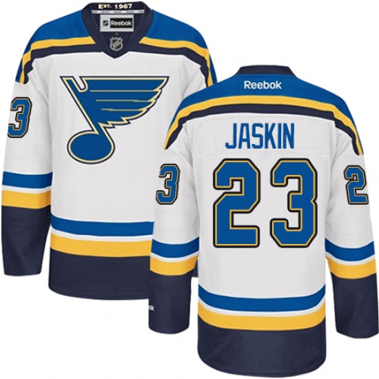Youth Reebok St. Louis Blues #23 Dmitrij Jaskin Authentic White Away NHL Jersey - Ujersey