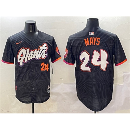 Men's San Francisco Giants #24 Willie Mays Anthracite 2025 City Connect Limited Stitched Baseball Jersey - Ujersey