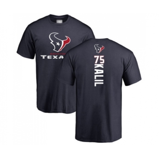 Football Houston Texans #75 Matt Kalil Navy Blue Backer T-Shirt - Ujersey