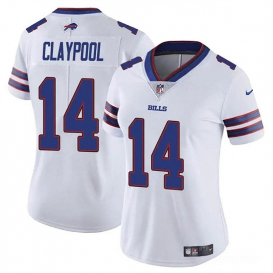 Women's Buffalo Bills #14 Chase Claypool White Vapor Football Stitched Jersey(Run Small) - Ujersey