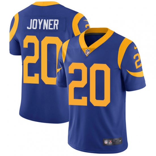 Men's Nike Los Angeles Rams #20 Lamarcus Joyner Royal Blue Alternate Vapor Untouchable Limited Player NFL Jersey - Ujersey