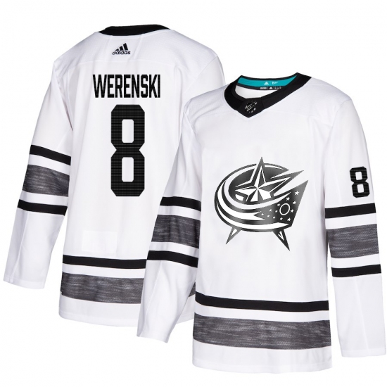 Men's Adidas Columbus Blue Jackets #8 Zach Werenski White 2019 All-Star Game Parley Authentic Stitched NHL Jersey - Ujersey