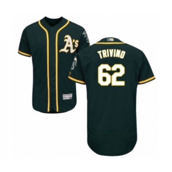 Men's Oakland Athletics #62 Lou Trivino Green Alternate Flex Base Authentic Collection Baseball Player Jersey - Ujersey