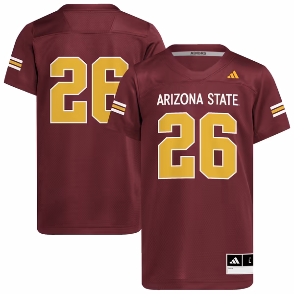 Youth adidas #26 Maroon Arizona State Sun Devils Roses & Devils Strategy Football Jersey - SUjersey01