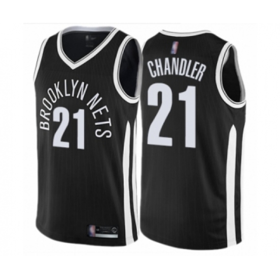 Men's Brooklyn Nets #21 Wilson Chandler Authentic Black Basketball Jersey - City Edition - Ujersey