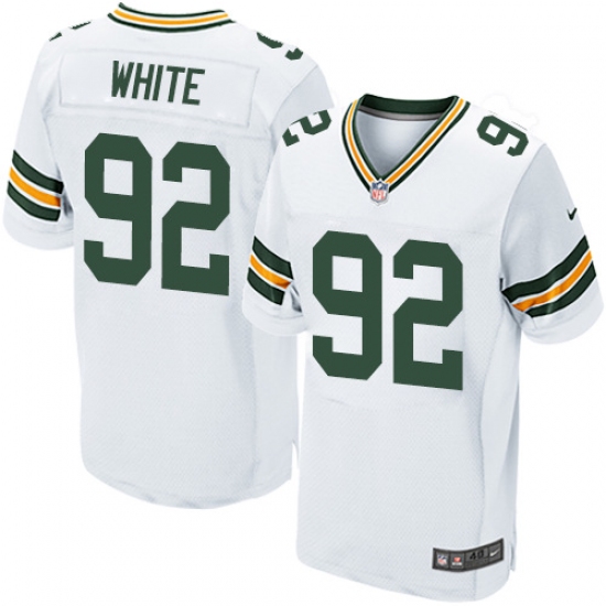 Men's Nike Green Bay Packers #92 Reggie White Elite White NFL Jersey - Ujersey