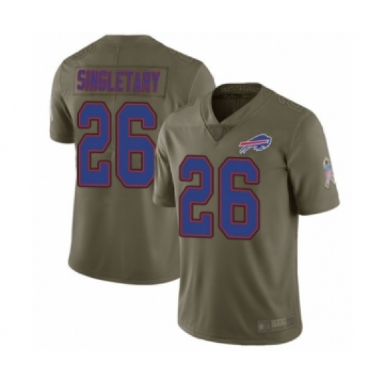 Youth Buffalo Bills #26 Devin Singletary Limited Olive 2017 Salute to Service Football Jersey - Ujersey