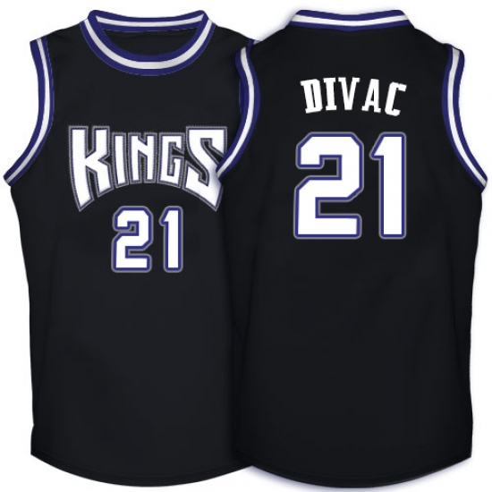 Men's Adidas Sacramento Kings #21 Vlade Divac Authentic Black Throwback NBA Jersey - Ujersey