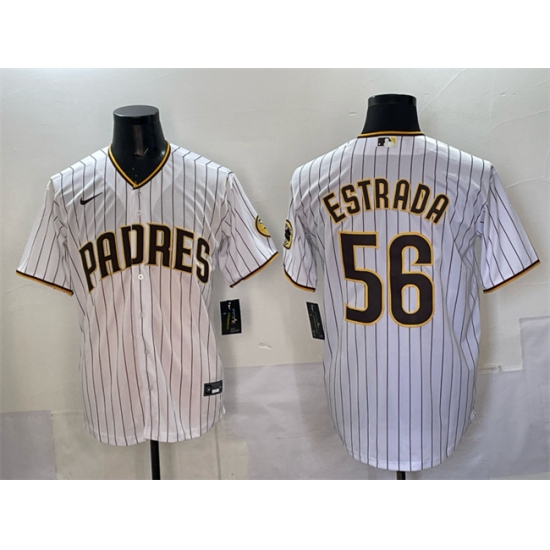 Men's San Diego Padres #56 Jeremiah Estrada White Cool Base Stitched Baseball Jersey - Ujersey