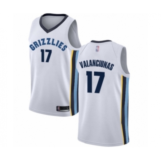 Women's Memphis Grizzlies #17 Jonas Valanciunas Authentic White Basketball Jersey - Association Edition - Ujersey