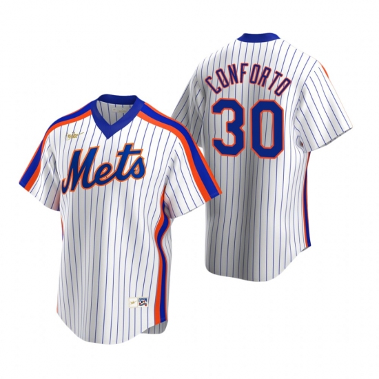 Men's Nike New York Mets #30 Michael Conforto White Cooperstown Collection Home Stitched Baseball Jersey - Ujersey