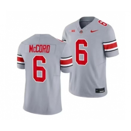 Men's Ohio State Buckeyes #6 Kyle McCord Gray 2023 F.U.S.E. Limited Stitched Jersey - Ujersey