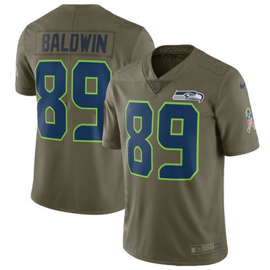 Youth Nike Seattle Seahawks #89 Doug Baldwin Limited Olive 2017 Salute to Service NFL Jersey - Ujersey