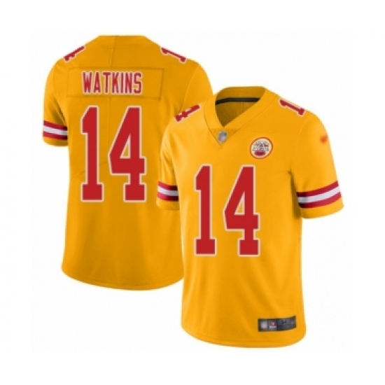 Men's Kansas City Chiefs #14 Sammy Watkins Limited Gold Inverted Legend Football Jersey - Ujersey