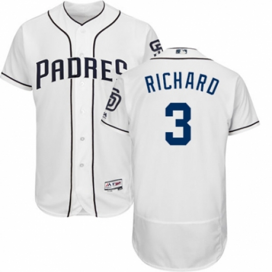 Men's Majestic San Diego Padres #3 Clayton Richard White Home Flex Base Authentic Collection MLB Jersey - Ujersey