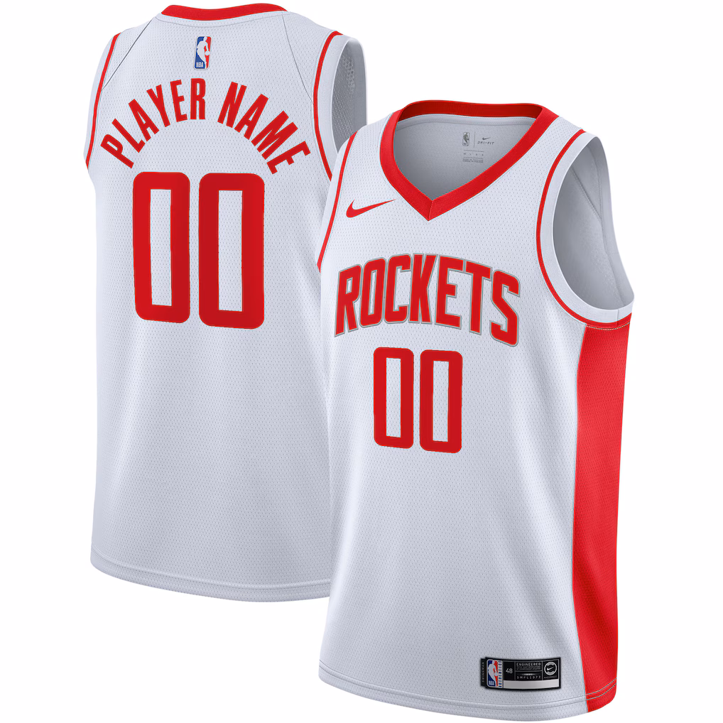 Men's Houston Rockets Nike White 2020/21 Swingman Custom Jersey - Association Edition - ujerseystore